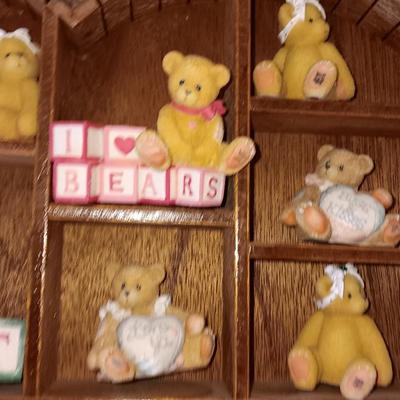SMALL CHERISHED TEDDIES WITH HEART SHAPED SHADOWBOX