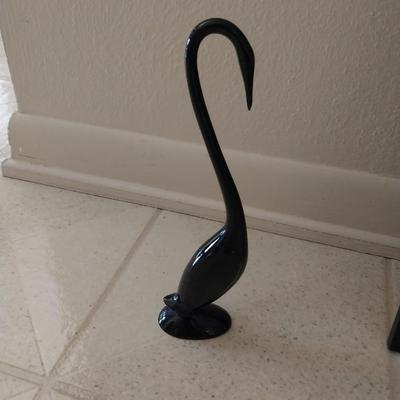 PEACOCK WALL ART WITH BLOWN GLASS SWAN
