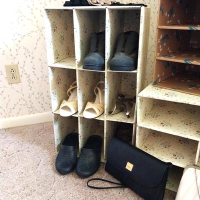 FOUR SLOTTED SHOE BOXES-SOFT SIDE LUGGAGE BAGS-LADIES ACCESORIES