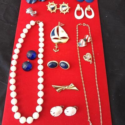 SAILING-RED WHITE & BLUE DESIGNER AND FASHION JEWELRY