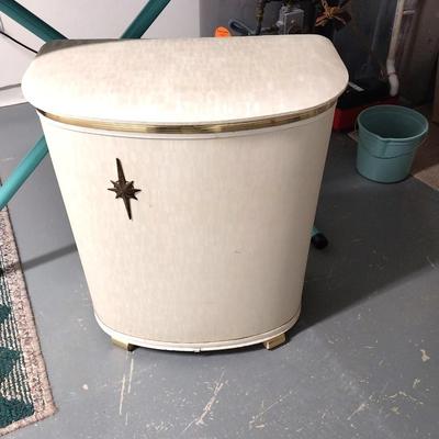 VINTAGE LAUNDRY HAMPER-IRONBOARD -WOODEN CLOTHES PINS-MORE