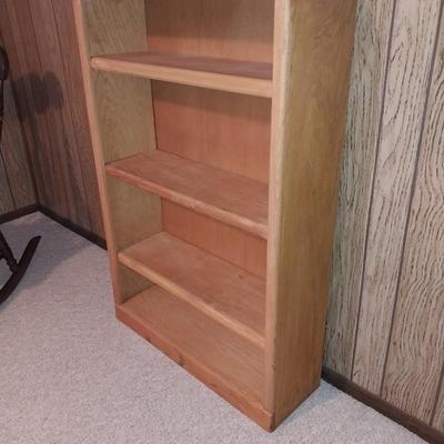 WOODEN FOUR SHELF BOOKSHELF
