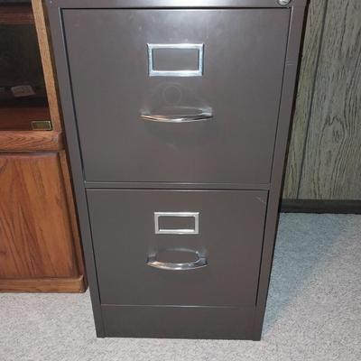 TWO METAL, TWO DRAWER FILING CABINETS