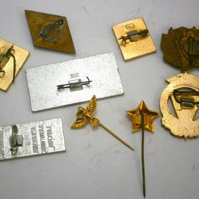 9 Vintage Russian Pins