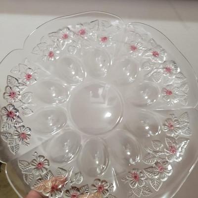 West German crystal glass platter