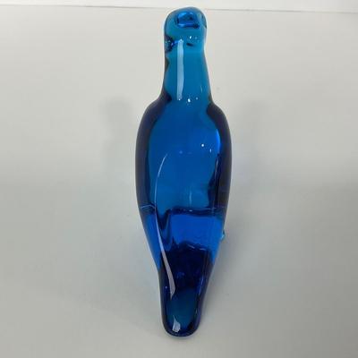 -9- BACCARAT | Blue Marked & Signed Parrot