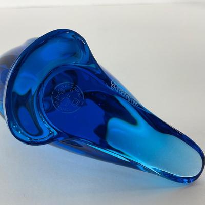 -9- BACCARAT | Blue Marked & Signed Parrot