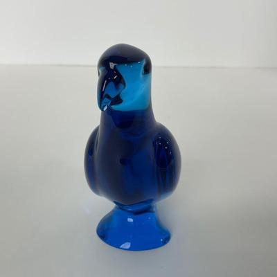 -9- BACCARAT | Blue Marked & Signed Parrot