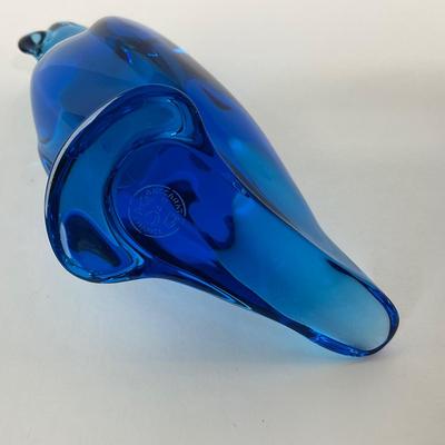 -9- BACCARAT | Blue Marked & Signed Parrot
