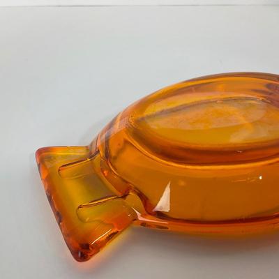 -13- VIKING | Mid Century Persimmon Amberina Owl Ash Tray