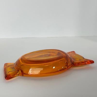 -13- VIKING | Mid Century Persimmon Amberina Owl Ash Tray