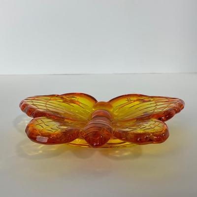 -15- VIKING | Persimmon Amberina Butterfly Dish