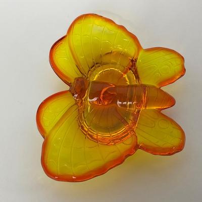 -15- VIKING | Persimmon Amberina Butterfly Dish