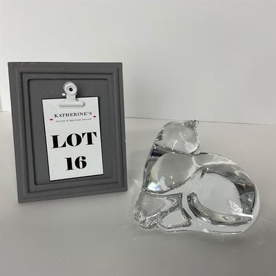 -16- BACCARAT | France Marked & Signed | Clear Crystal Reclining Cat