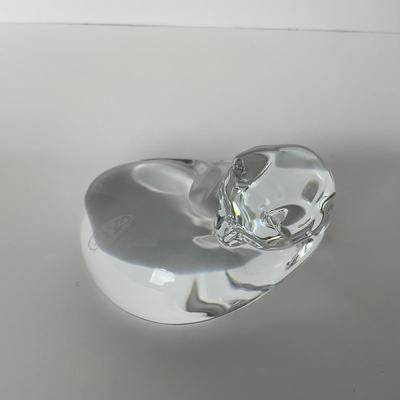 -16- BACCARAT | France Marked & Signed | Clear Crystal Reclining Cat