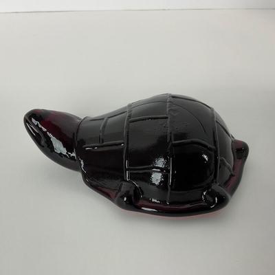 -17- UNMARKED | Ruby Red Turtle Paperweight