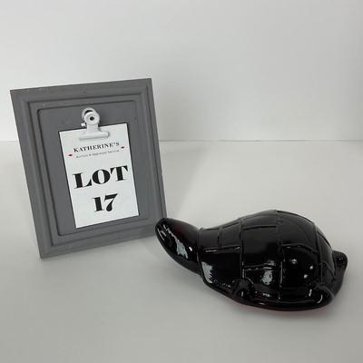 -17- UNMARKED | Ruby Red Turtle Paperweight
