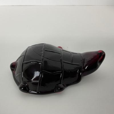 -17- UNMARKED | Ruby Red Turtle Paperweight