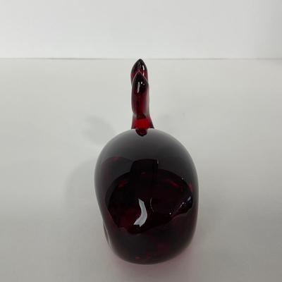 -19- VIKING | Ruby Red Glass Whale