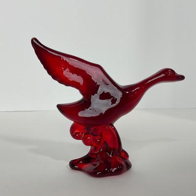-20- HEISEY | By Dalzell Ruby Red Mallards Marked | Set Of Three