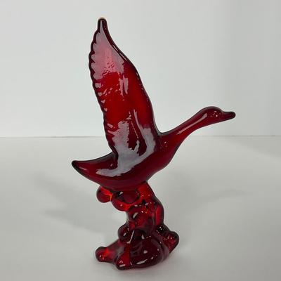 -20- HEISEY | By Dalzell Ruby Red Mallards Marked | Set Of Three