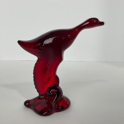 -20- HEISEY | By Dalzell Ruby Red Mallards Marked | Set Of Three