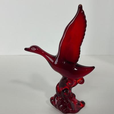 -20- HEISEY | By Dalzell Ruby Red Mallards Marked | Set Of Three