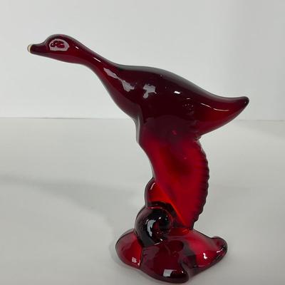 -20- HEISEY | By Dalzell Ruby Red Mallards Marked | Set Of Three