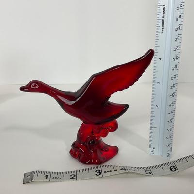 -20- HEISEY | By Dalzell Ruby Red Mallards Marked | Set Of Three
