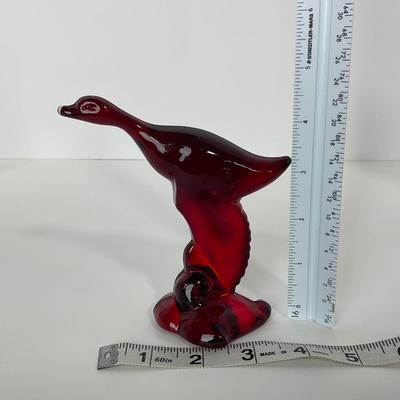 -20- HEISEY | By Dalzell Ruby Red Mallards Marked | Set Of Three