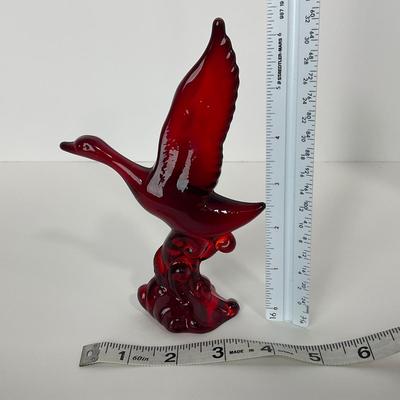 -20- HEISEY | By Dalzell Ruby Red Mallards Marked | Set Of Three