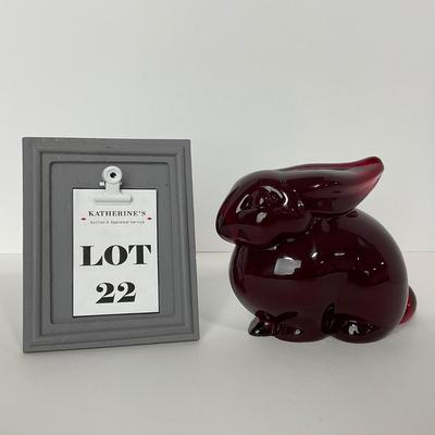 -22- HEISEY | By Dalzell Imperial Marked Ruby Red Mother Rabbit