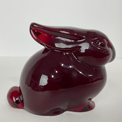 -22- HEISEY | By Dalzell Imperial Marked Ruby Red Mother Rabbit