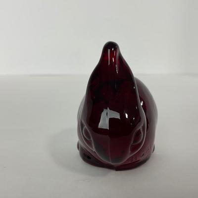 -23- HEISEY | By Dalzell Imperial Marked Ruby Red Baby Rabbits