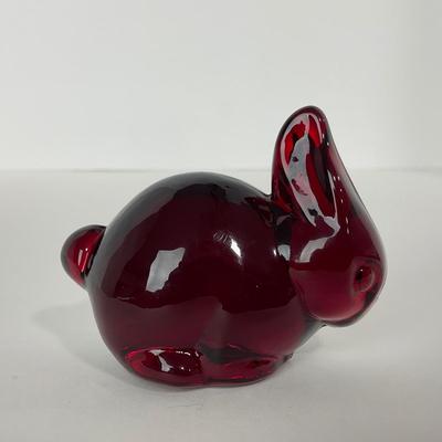 -23- HEISEY | By Dalzell Imperial Marked Ruby Red Baby Rabbits