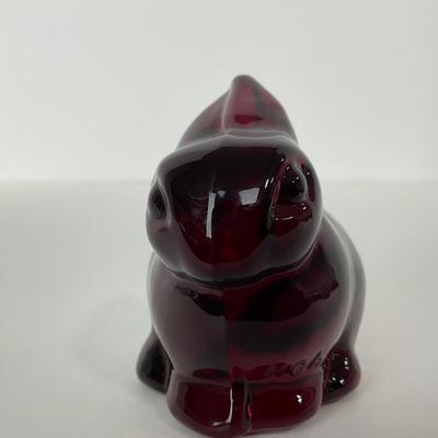 -23- HEISEY | By Dalzell Imperial Marked Ruby Red Baby Rabbits