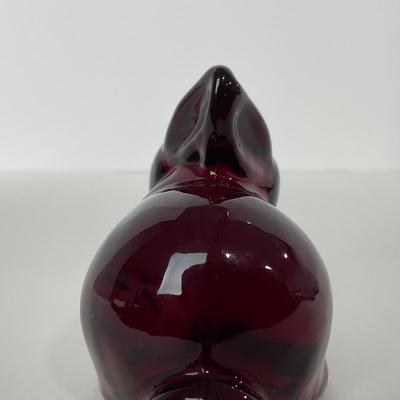 -23- HEISEY | By Dalzell Imperial Marked Ruby Red Baby Rabbits