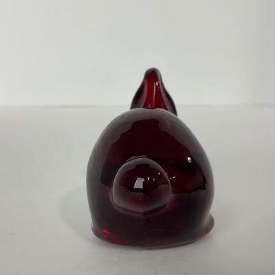 -23- HEISEY | By Dalzell Imperial Marked Ruby Red Baby Rabbits