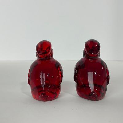 -24- HEISEY | By Dalzell Imperial Marked Ruby Red Standing Wood Ducklings