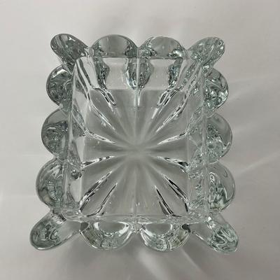 -29- HEISEY | Lidded Clear Crystal Trinket Dish