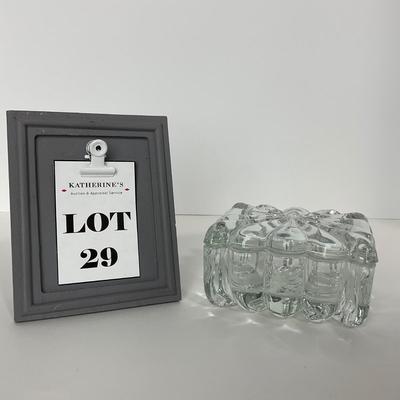 -29- HEISEY | Lidded Clear Crystal Trinket Dish
