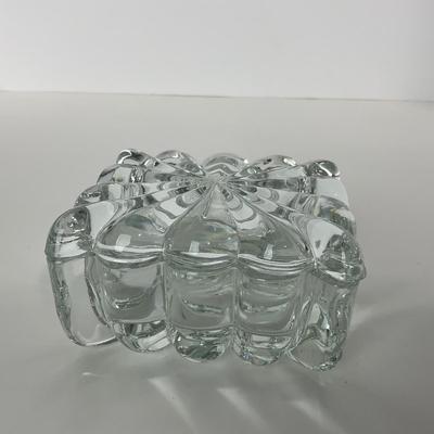 -29- HEISEY | Lidded Clear Crystal Trinket Dish