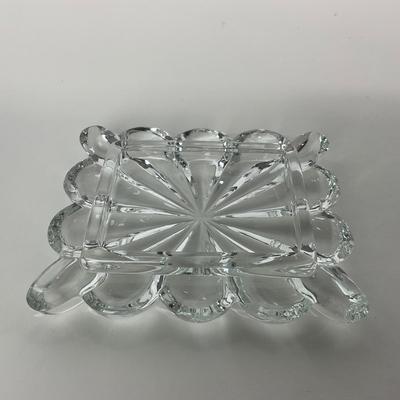 -29- HEISEY | Lidded Clear Crystal Trinket Dish