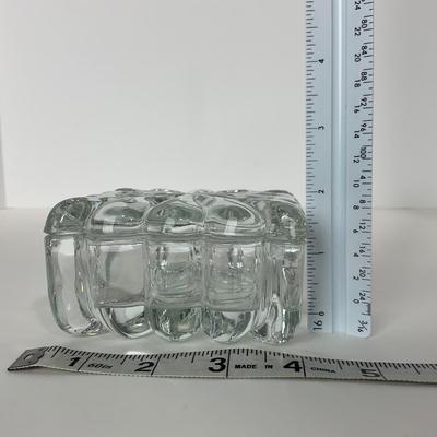 -29- HEISEY | Lidded Clear Crystal Trinket Dish