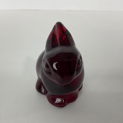 -34- HEISEY | By Dalzell Marked Ruby Red Baby Rabbit