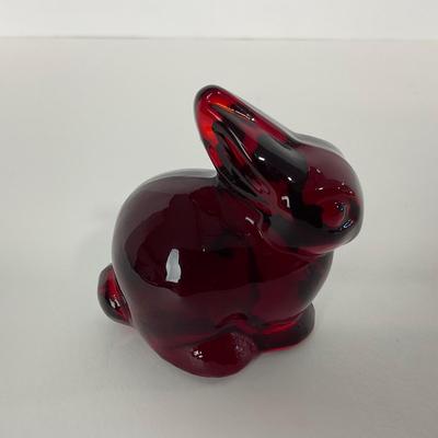 -34- HEISEY | By Dalzell Marked Ruby Red Baby Rabbit