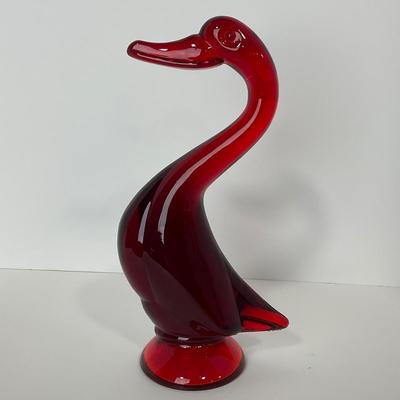-42- VIKING | Mid Century Epic Ruby Red Duck | Curved Neck