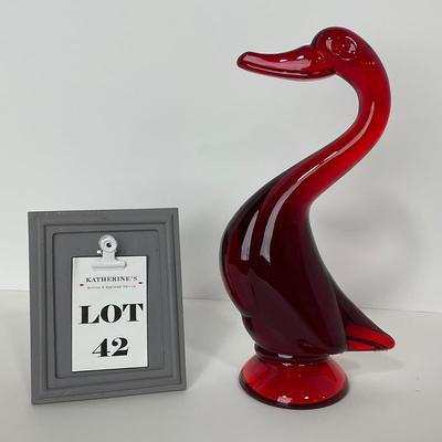 -42- VIKING | Mid Century Epic Ruby Red Duck | Curved Neck