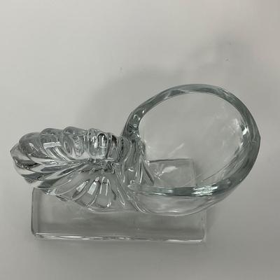 -45- NEW MARTINSVILLE | 1940â€™s Crystal Nautilus Sea Shell Bookends
