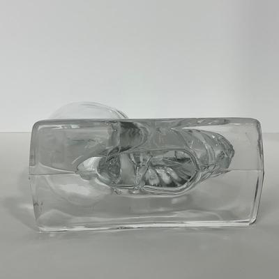 -45- NEW MARTINSVILLE | 1940â€™s Crystal Nautilus Sea Shell Bookends